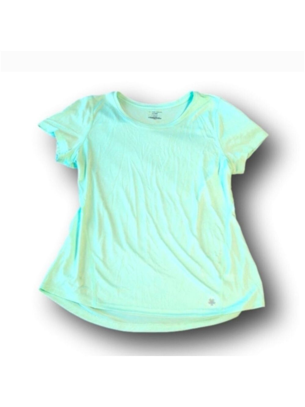 Lightweight performance t-shirt light fluorescent green in color with